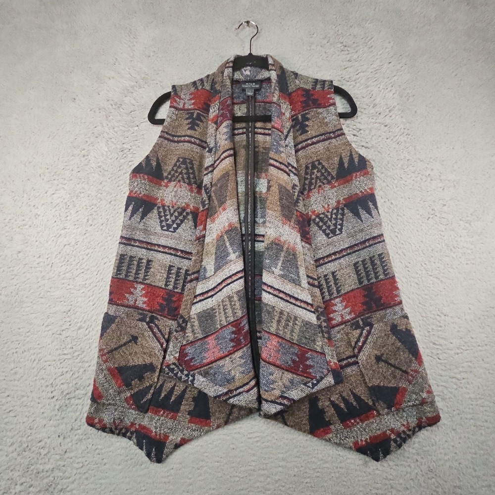 Nomadic Traders Vest Womens S Southwestern Open Front Drape Boho Aztec Native